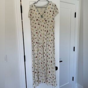 GAP x Doen Cream Floral Maxi Dress NWT